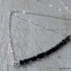N6469k - Collier diamant noir femme chaine argent 925 - Bijoux Colliers en ligne Ninanina