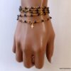 N6476k bracelet Saphir bleu or plaqué croix - Bijou pierre de naissance septembre - Bijoux Saphir en ligne Ninanina
