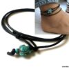 N6480a Bracelet de cheville bohème tortue howlite turquoise - Bijoux de pieds en ligne Ninanina