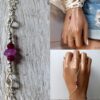 N6482c Bracelet bague saphir rose et rubis pierre de naissance juillet argent 925 - Bijoux Bracelets en ligne Ninanina