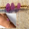 N6485i Bracelet bague saphir rose brut et plaqué or - Bijoux Bracelets en ligne Ninanina