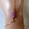N6485k Bracelet bague saphir rose brut et plaqué or - Bijoux Bracelets en ligne Ninanina