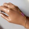 N6485n Bracelet bague saphir rose brut et plaqué or - Bijoux Bracelets en ligne Ninanina