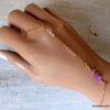N6485o Bracelet bague saphir rose brut et plaqué or - Bijoux Bracelets en ligne Ninanina