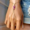 N6485p Bracelet bague saphir rose brut et plaqué or - Bijoux Bracelets en ligne Ninanina