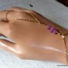 N6485r Bracelet bague saphir rose brut et plaqué or - Bijoux Bracelets en ligne Ninanina