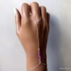 N6485t Bracelet bague saphir rose brut et plaqué or - Bijoux Bracelets en ligne Ninanina