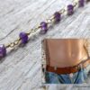 N6490a chaine de taille pierres améthyste pierre de naissance février - Bijoux améthyste en ligne Ninanina