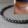 N6493 Chaine de cheville homme ou femme acier inoxydable argenté - Bijoux bracelets en ligne ninanina