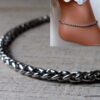N6493d Chaine de cheville homme ou femme acier inoxydable argenté - Bijoux bracelets en ligne ninanina