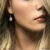 N6496a Boucles d oreilles Pierre de lune et plaqué or femme - Bijoux Boucles d oreilles en ligne Ninanina