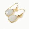 N6496c Boucles d’oreilles Pierre de Lune Femme en plaqué or – Bijou artisanal et pierre naturelle lumineuse - Bijoux boucle d'oreille en ligne Ninanina