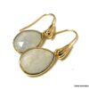 N6496e Boucles d oreilles Pierre de lune et plaqué or femme - Bijoux Boucles d oreilles en ligne Ninanina