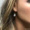 N6496g Boucles d oreilles Pierre de lune et plaqué or femme - Bijoux Boucles d oreilles en ligne Ninanina