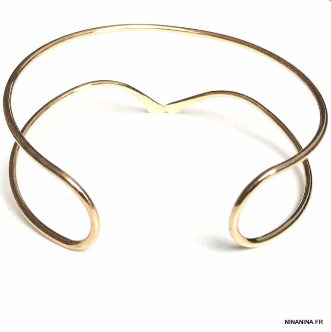 N6614h Bracelet de bras doré – Bijou égyptien artisanal au style antique et féminin - Bijoux de biceps en ligne ethniques Ninanina