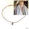 N663c Ras de cou cordon cuir femme pendentif rond argent - Bijoux Colliers Cordons Femmes en ligne Ninanina