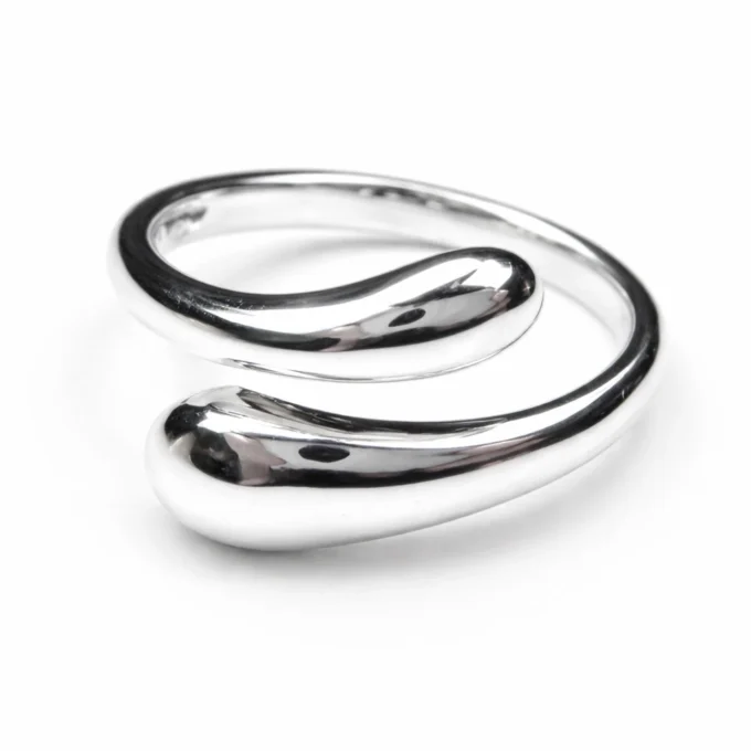 N672 Bague Jonc Femme Argent Plaqué Réglable Avec Extrémités Arrondies - Bijoux Bagues réglables femmes en ligne Ninanina