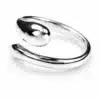 N672e Bague Jonc Femme Argent Plaqué Réglable Avec Extrémités Arrondies - Bijoux Bagues réglables femmes en ligne Ninanina