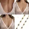 N6738 Chaine de taille pas cher maille grain de café acier doré faite main en France - Bijoux de corps femmes en ligne Ninanina