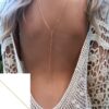 N6744a Collier dos nu - chaine de dos plaqué or pour femme maille fantaisie - Bijoux colliers en ligne Ninanina