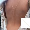 N6744c Collier dos nu - chaine de dos plaqué or pour femme maille fantaisie - Bijoux colliers en ligne Ninanina481D