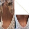 N6744d Collier dos nu - chaine de dos plaqué or pour femme maille fantaisie - Bijoux colliers en ligne Ninanina