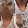 N6744e Collier dos nu - chaine de dos plaqué or pour femme maille fantaisie - Bijoux colliers en ligne Ninanina