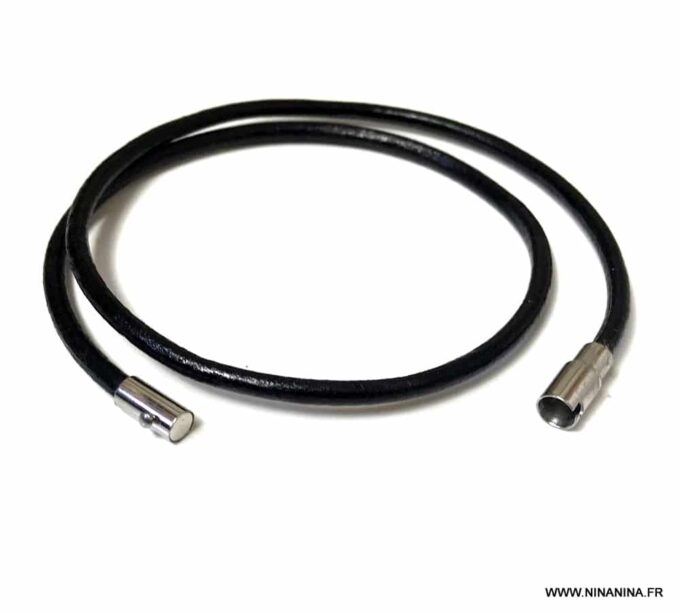 N6818d Bracelet double tour cuir femme ou homme fermoir aimanté - Bijoux Bracelets en ligne Ninanina
