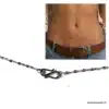 N6857 Chaine de taille pas chere femme acier inoxydable argenté - Bijoux de corps en ligne femmes Ninanina