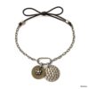 N708c Bracelet Porte-Bonheur Femme – Breloques Gri-Gri sur Chaînette et Cordon Noir Coulissant - Bijoux Bracelets boheme chic en ligne Ninanina