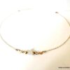 N7139c Collier ras de cou pierre de lune plaqué or femme - Bijoux Colliers en ligne Ninanina
