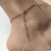 N7178d Chaine de cheville maille gourmette laiton Plaqué Or - Bijoux Bracelets en ligne Ninanina