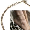 N7178f Chaine de cheville maille gourmette laiton Plaqué Or - Bijoux Bracelets en ligne Ninanina