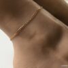 N7178j Chaine de cheville maille gourmette laiton Plaqué Or - Bijoux Bracelets en ligne Ninanina