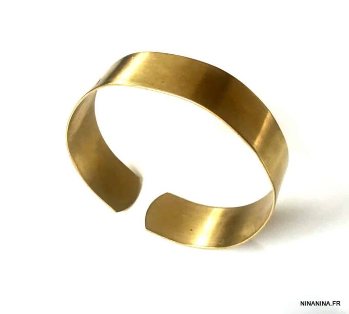 N7205a Bracelet de cheville large tribal laiton doré pour femme - Bijoux de pîed en ligne Ninanina