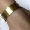N7205c Bracelet de cheville large tribal laiton doré pour femme - Bijoux de pîed en ligne Ninanina