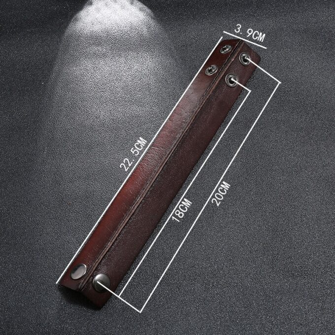 N7218 Bracelet de force cuir femme ou homme - Manchette marron - Bijoux Bracelets en ligne Ninanina