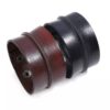 N7218b Bracelet de force cuir femme ou homme - Manchette marron - Bijoux Bracelets en ligne Ninanina