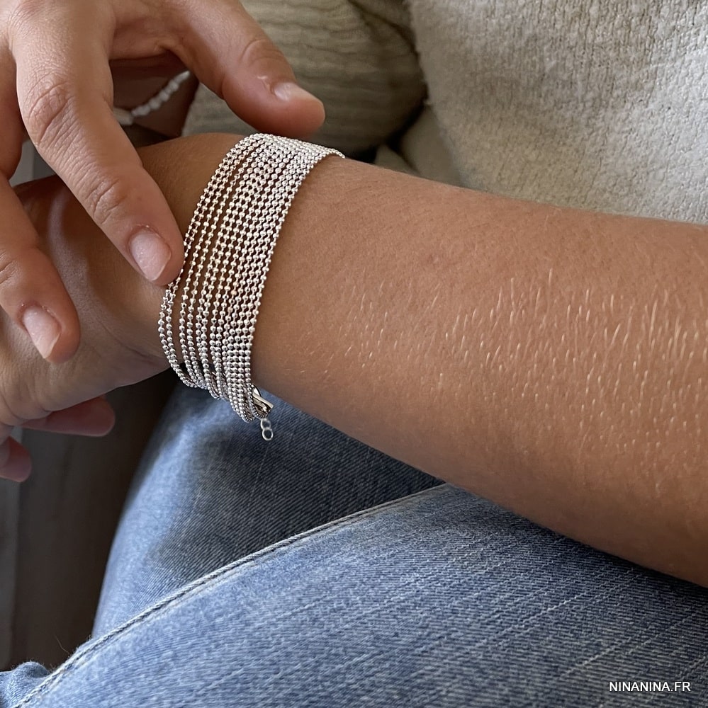 Femme Bracelet Élastique ArgentÉ Argent