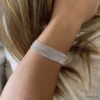 N7264k Bracelet argent multi rangs - Manchette souple femme - Bijoux Bracelets en ligne Ninanina