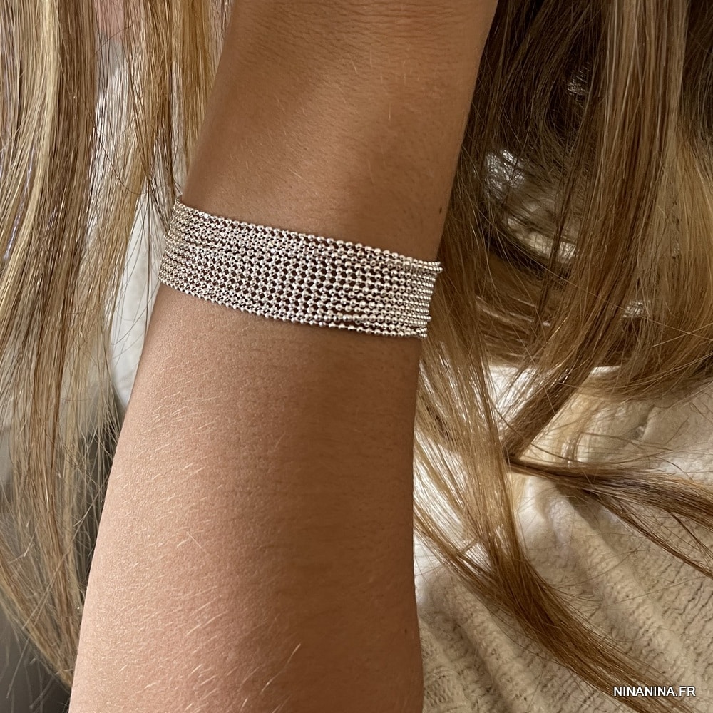 Femme Bracelet Élastique ArgentÉ Argent