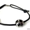 N7278b Bracelet ballon de foot acier inoxydable cordon réglable - Bijoux Bracelets en ligne Ninanina