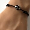 N7278h Bracelet ballon de foot acier inoxydable cordon réglable - Bijoux Bracelets en ligne Ninanina