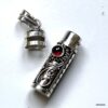 N7302c Bijou urne funeraire Pendentif Argent 925 Grenat rouge - Bijoux funéraires argent en ligne Ninanina