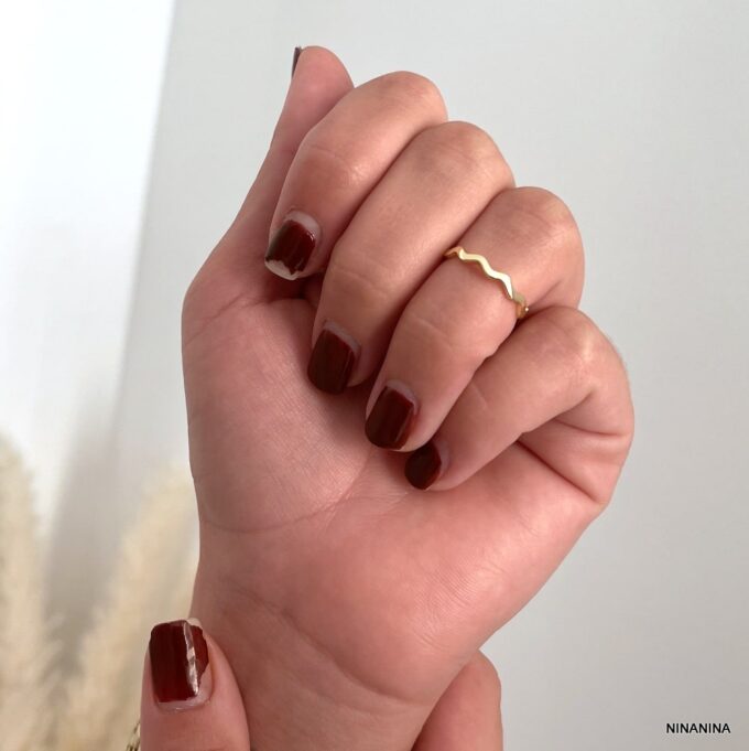 N7933c Bague de phalange festonnée argent 925 doré - Bijoux Bagues de phalanges en ligne Ninanina