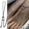 N794c Chainette de pied Acier inoxydable argent - bijou femme - Bijoux de pied en ligne Ninanina