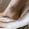 N794j Chainette de pied Acier inoxydable argent - bijou femme - Bijoux de pied en ligne Ninanina