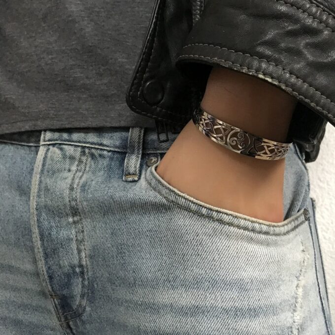 N8001 Bracelet Triskel Manchette acier inoxydable homme - Bijoux Bracelets en ligne Ninanina