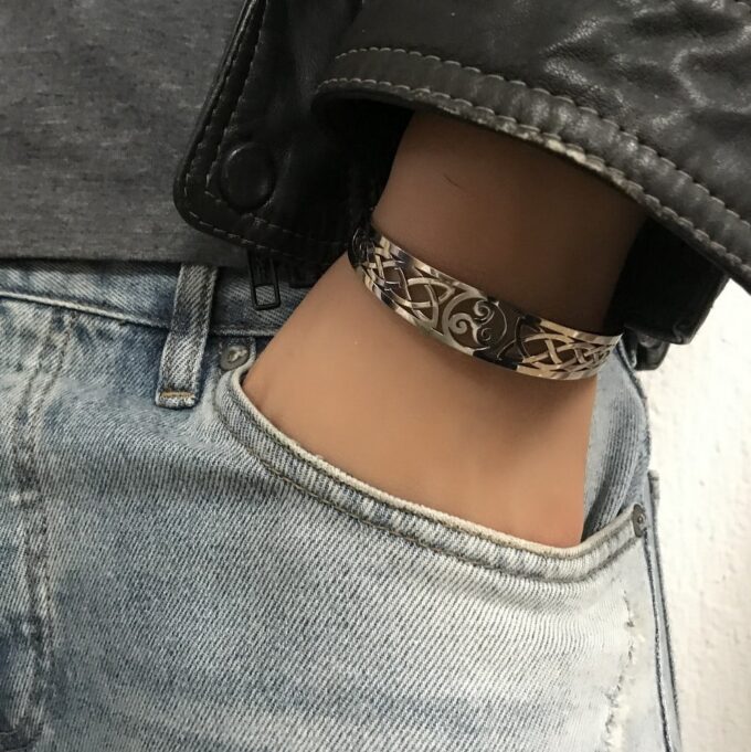 N8001a Bracelet Triskel Manchette acier inoxydable homme - Bijoux Bracelets en ligne Ninanina