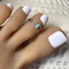 N8090i Bague de pied Acier inxoxydable et howlite turquoise - Bijoux Bagues en ligne Ninanina